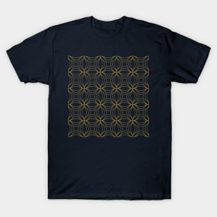 Art Deco onion pattern in navy and gold T-Shirt